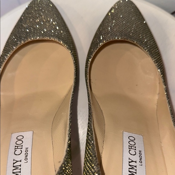 Jimmy Choo Gold Glitter Heels Authentic!! - Picture 10 of 16